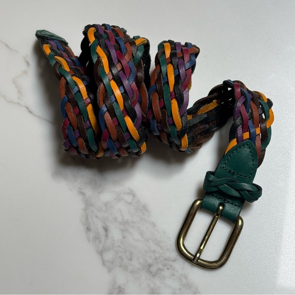 Capezia // multi leather braided belt size medium asc1